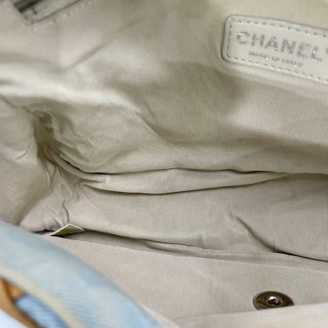 Chanel Jumbo Canebiers Net Knots Flap Blue Denim