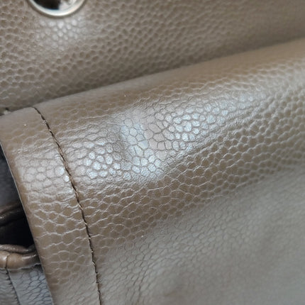 Chanel Classic Flap Jumbo 2012 Coffee Brown Caviar Leather Double Flap Silver Hardware