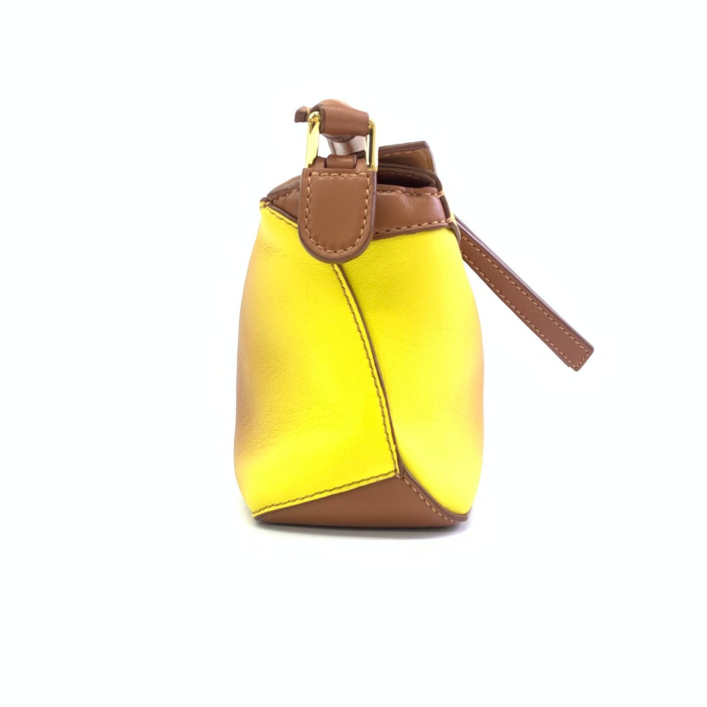 Loewe x Paula's Ibiza Degrade Puzzle Edge Mini Leather Lemon and Tan Crossbody Bag