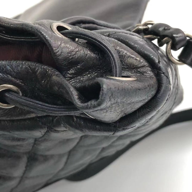 Chanel Duma Quilted Mountain Backpack Lambskin Leather Black Silver Hardware, 2015-2016