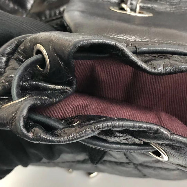 Chanel Duma Quilted Mountain Backpack Lambskin Leather Black Silver Hardware, 2015-2016