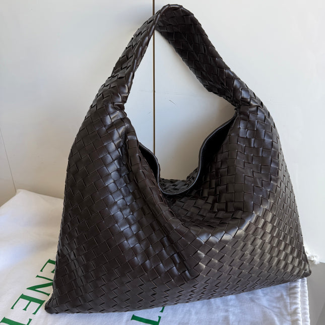 Bottega Veneta Hop Large Leather Fondant Chocolate Brown Hobo Bag-Luxbags