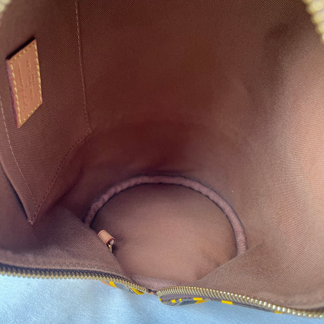 Louis Vuitton x Kusama Papillon 28 Yellow Polka Dots Handbag
