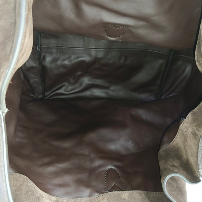 Gucci Jackie 1961 Medium Brown Suede Shoulder Tote Bag