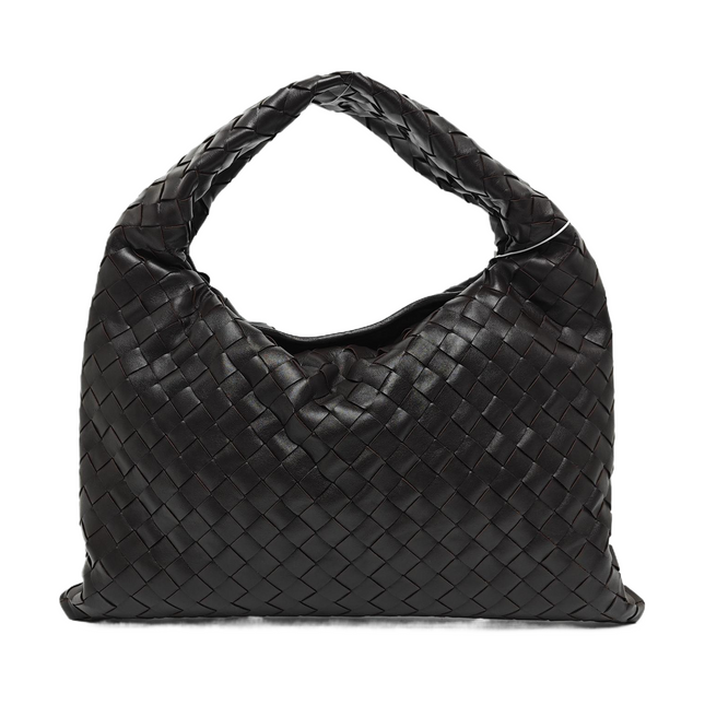 Bottega Veneta Hop Hobo Small Fondant Dark Chocolate Brown Leather 40cm-Luxbags