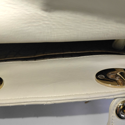 Lady Dior Small My Abcdior White Ecru Lambskin Cannage Leather