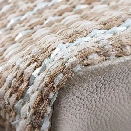 Sold Chanel Deauville Chain Shoulder Bag Beige Raffia and Tweed