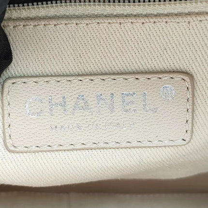Sold Chanel Deauville Chain Shoulder Bag Beige Raffia and Tweed
