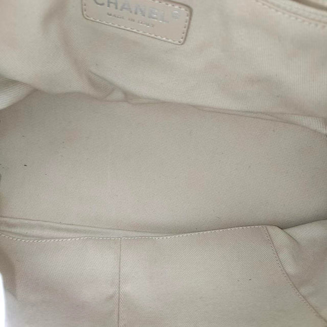 Sold Chanel Deauville Chain Shoulder Bag Beige Raffia and Tweed