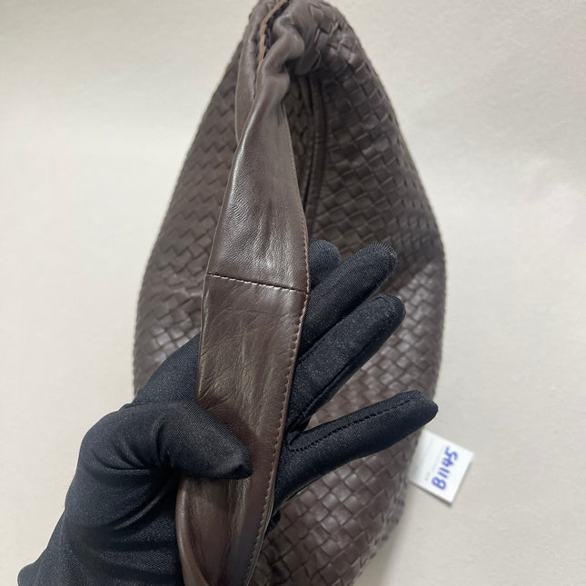 Bottega Veneta Hobo Bag Large Dark Chocolate Brown Lambskin leather 50cm