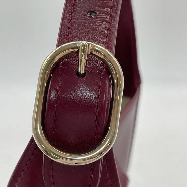 Sold Gucci Jackie 1961 Small Ancora Red Burgundy Leather Shoulder Bag Clasp S24 No Strap