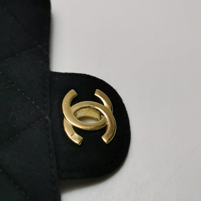 Chanel Classic Flap Extra Mini Black Suede Quilted Gold-tone Hardware