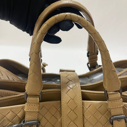 Bottega Veneta Roma Intrecciato Nappa Leather Beige Light Brown Small 30cm