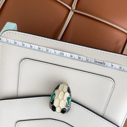 Bvlgari Serpenti Forever Small Leather Top Handle Crossbody Bag White