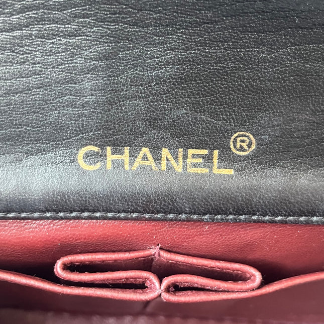 Chanel Classic Flap Mini Vintage 1989-1991 Black Lambskin Leather with 24k Gold Hardware