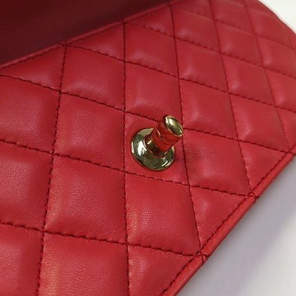 Chanel East West Single Flap Bag Pearl Chain Clutch Pink Lambskin