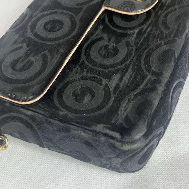 Chanel East West Rare Black Pony-hair Calfskin Leather CC Logo