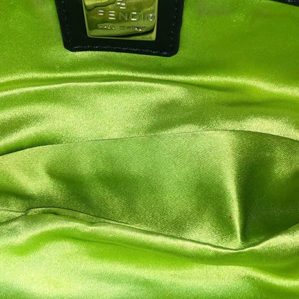 Fendi Baguette Vintage Black Glitter Beads and Cloth Knit Shoulder Bag