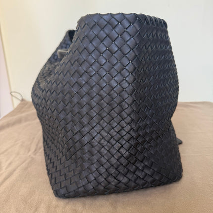 Bottega Veneta Cabat Large Intreccio Leather Tote Bag Black 45cm