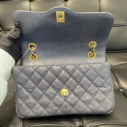 Chanel Paris Limited Small Navy Caviar Leather Gold Hardware 2015-16
