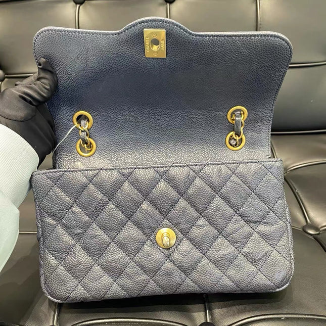 Chanel Paris Limited Small Navy Caviar Leather Gold Hardware 2015-16