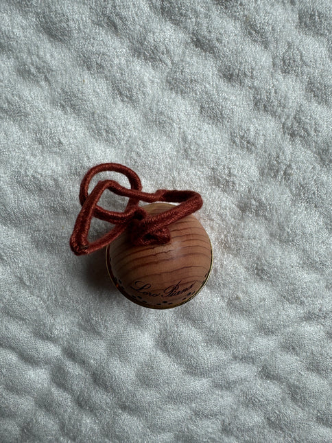 Loro Piana Perforated Wood & Coral Sphere Charm