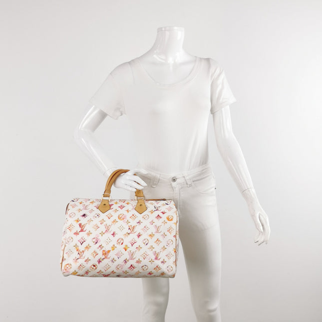 Louis Vuitton Speedy 35 Monogram Watercolor Pink Handbag Richard Prince 2008