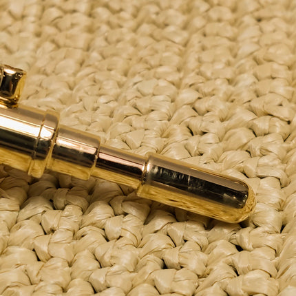 Gucci Jackie 1961 Medium Brown Leather Raffia Shoulder Bag