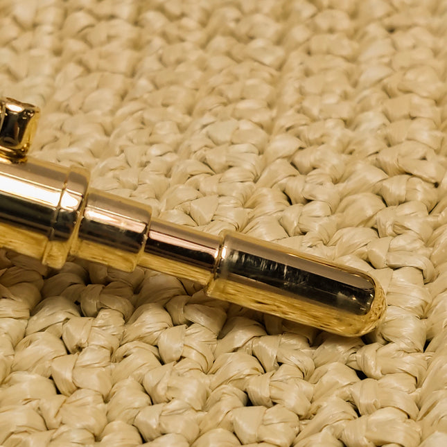 Gucci Jackie 1961 Medium Brown Leather Raffia Shoulder Bag