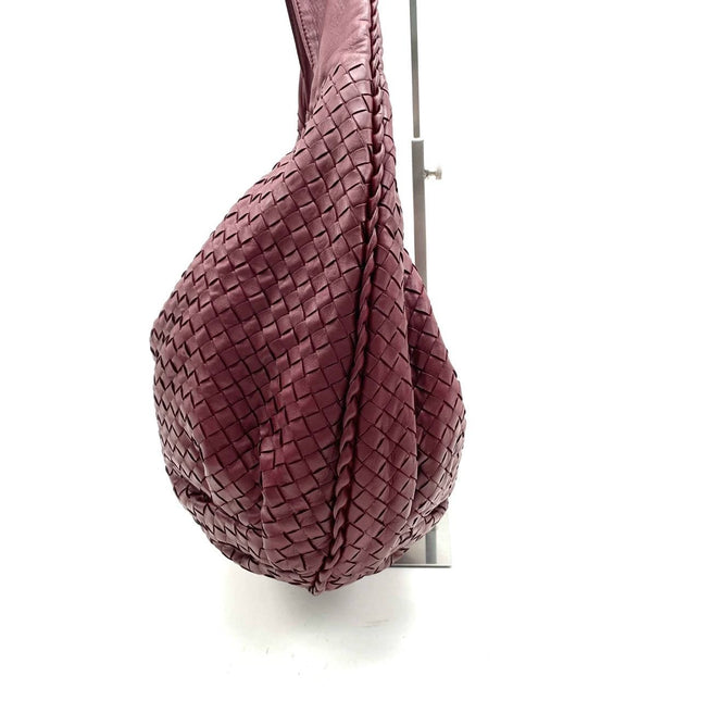 Sold Bottega Veneta Belly Hobo Intrecciato Burgundy Ancora Red Medium 45cm