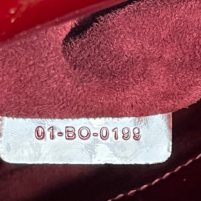 Lady Dior Mini Handbag 2019 Burgundy Red Patent Leather Gold-tone Chain Strap