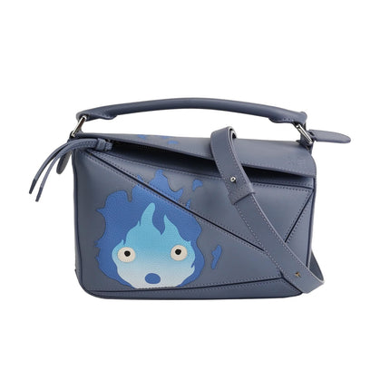 Loewe x Howl's Moving Castle Studio Ghibli Puzzle Calcifer Small Misty Blue-Luxbags