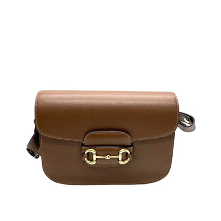 Gucci 1955 Horsebit Shoulder Bag Caramel Brown Small Leather-Luxbags