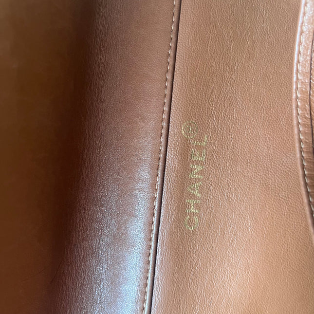 Sold Chanel Double Sided Classic Flap Caramel Leather Handbag