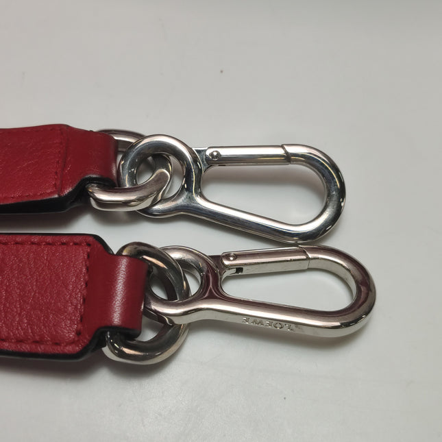 Loewe Puzzle Medium Red Leather with Zipper Crossbody Bag