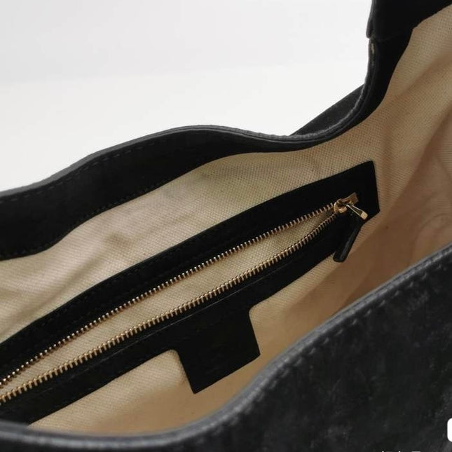 Gucci Jackie 1961 Medium Black Suede Leather Bag