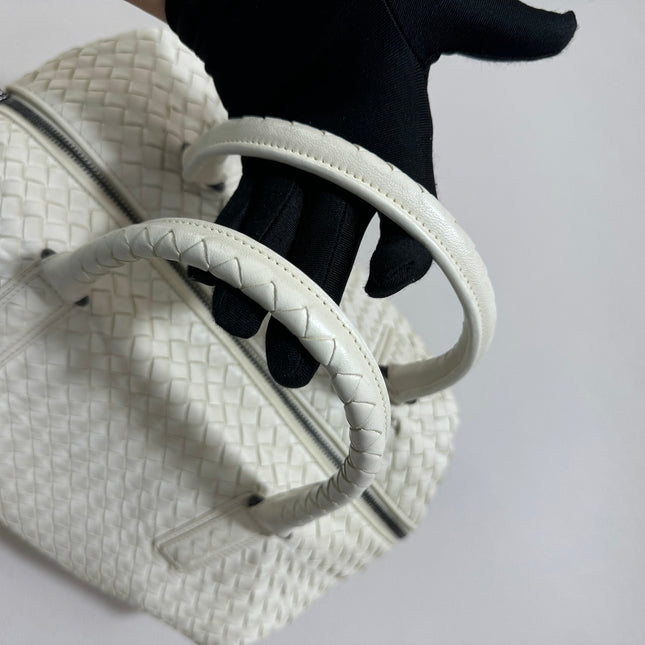 Bottega Veneta Maxi Convertible Tote Bag White Leather Two-way Carry 50cm