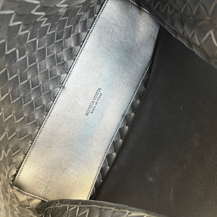 Bottega Veneta Andiamo Medium Black Intrecciato Leather Handbag