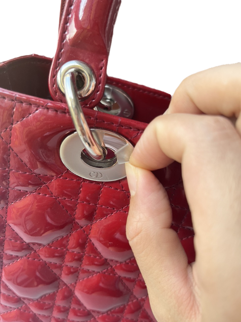 Sold Lady Dior Medium Bag Red Patent Leather SKU 0194