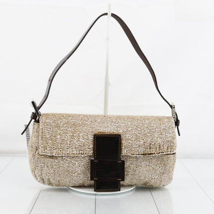 Sold Fendi Baguette Shoulder bag with Cream Beads-Luxbags