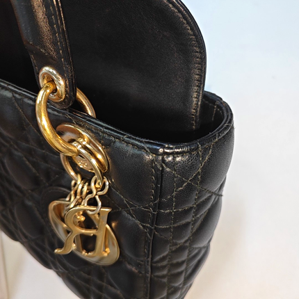 Lady Dior Small My Abcdior Black Lambskin Leather