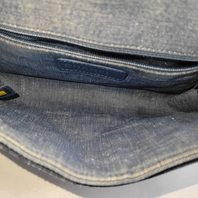 Chanel Classic Flap Mini Denim Blue Silver Hardware 2014-15