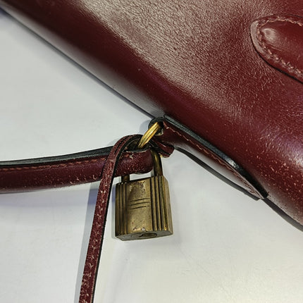 Hermes Kelly 32 Sellier Burgundy Box Leather Gold HW 1987