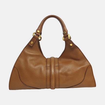 Gucci Junco Bag Tan Brown Graind Leather Handbag