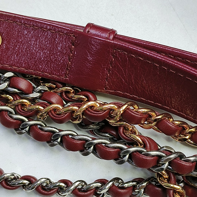 Chanel Gabrielle Hobo Burgundy Leather Small Crossbody Bag