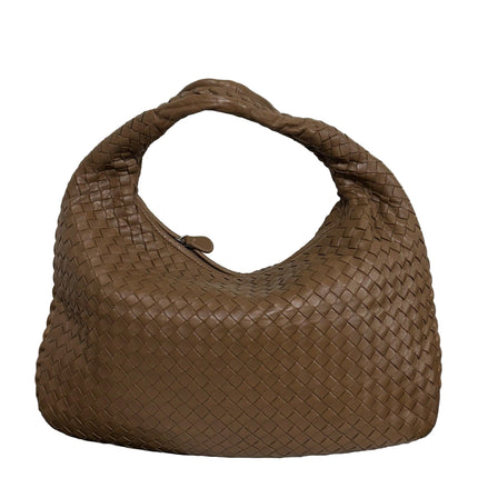 Bottega Veneta Intrecciato Hobo Bag Medium Milk Chocolate Brown Lambskin leather 40cm-Luxbags