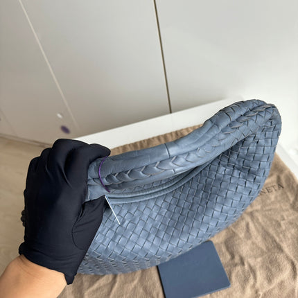 Sold Bottega Veneta Hobo Bag Lambskin leather Greyish Misty Blue Medium 40cm