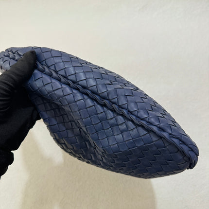 Bottega Veneta Veneta Hobo Medium Navy Intrecciato Leather Bag 40cm