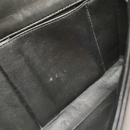 Chanel East West Chocolate Bar Black Leather Gold Hardware Black Interior