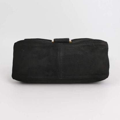 Fendi Mamma Baguette Black Suede Leather